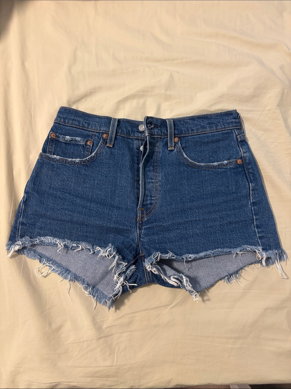 Levi's 501 High Rise Raw-Hem Denim Shorts